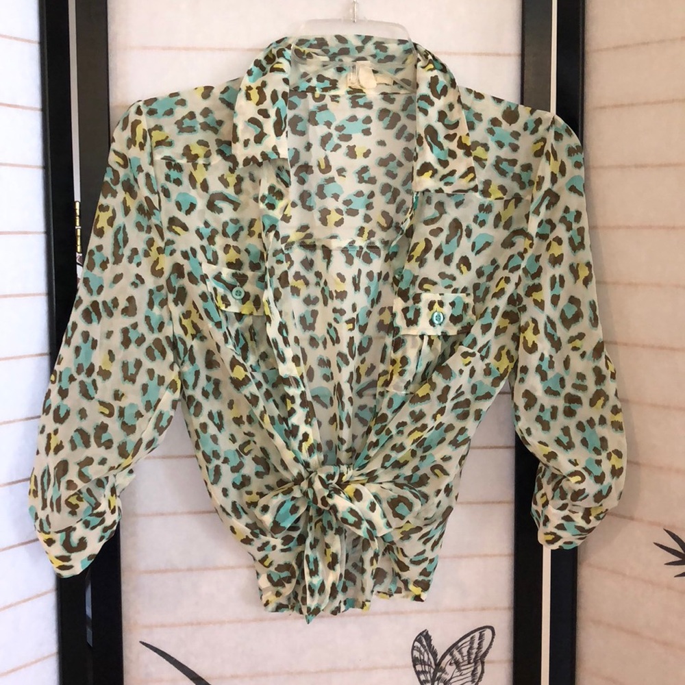 Cute Button-down Crop Top Sz S